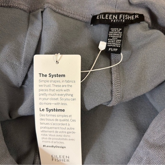 Eileen Fisher Washable Stretch Crepe Slim Fit Ankle Length Pant in METEOR Sz PS - Picture 7 of 8